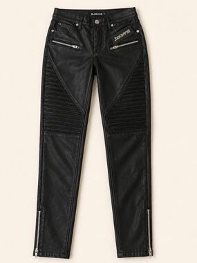 BLANKNYC Black Faux Leather Moto Pants Size 24 NWT